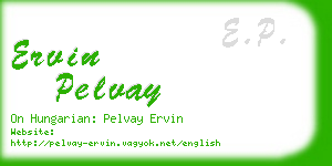 ervin pelvay business card
